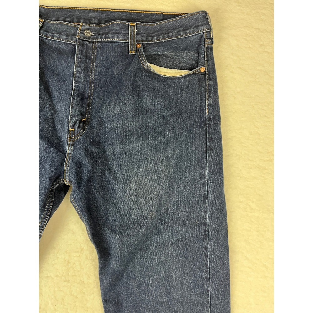 Levi Strauss Co 505 Regular‎ Fit Jeans Mens W42 L30 Dark Wash Denim